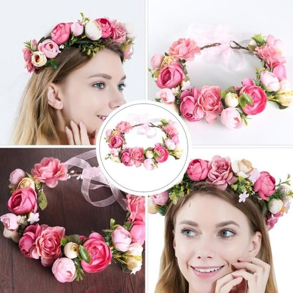 Floral Cloth Headband Bridal Hair Accessories Wedding Party Photo Prop main image 6